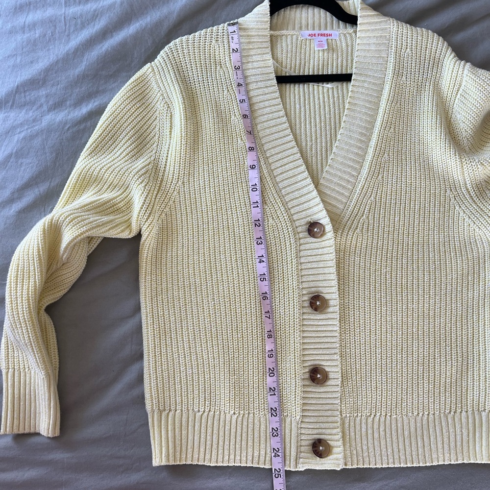 Joe Fresh Women's Yellow Cardigan size M - Picture 3 of 4